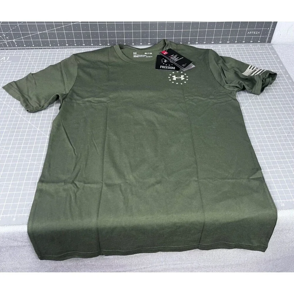Men's Under Armour Freedom Flag Logo Tactical T Shirt NEW - Picture 5 of 7